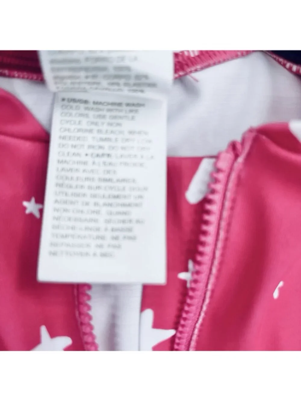 Hanna Andersson Sun One Piece Rash Guard Swim Suit 18-24 Months 80 Stars Pink
